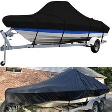 14FT 16FT 18FT 20FT 22FT Trailerable Boat Cover Waterproof For V-Hull Runabout picture