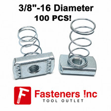 (Qty 100) 3/8-16 Spring Nuts for Unistrut B-Line Channel P1008 #4121 3/8