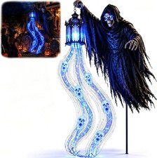 Halloween Grim Reaper Yard Stake, Solar Ghost Soul Light Outdoor Decoration picture