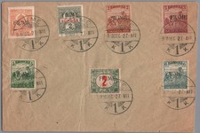 1919 Fiume Favor Cancel Hungarian Overprint Cover 1 Filler to 6 Filler / picture