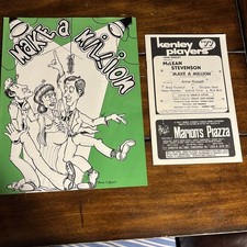1977 Kenley Play Make A Million Cast Prog Signed Autograph By McLean Stevenson picture