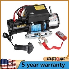 10000LBS Electric Winch 12V Synthetic Rope Off-road 4WD SUV Truck Towing Trailer picture