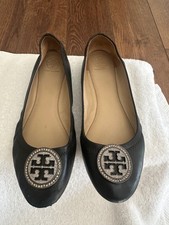 Tory Burch Minnie Flats Black Size 8 picture