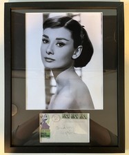 Audrey Hepburn signed autographed envelope & photo framed 11x14 picture