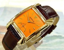 1950's Vintage BENRUS, CLAW LUGS, Stunning ORANGE Dial, Serviced & Warranty picture