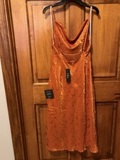 Lulus Women's Sleeveless Maxi Masterfully Mod Bright Orange Floral Dress - NWT S picture