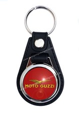 MOTO GUZZI FAUX LEATHER KEY RING / KEY FOB.CLASSIC MOTO GUZZI MOTORCYCLES. picture