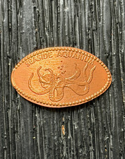 VINTAGE Seaside Aquarium Oregon Octopus Elongated COPPER Penny RETIRED picture