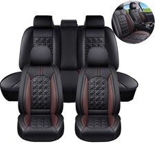 For Toyota Tundra Car Seat Cover Luxury Leather Front Rear Set Cushion Protector picture