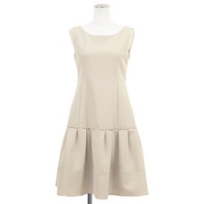 FOXEY NEW YORK Sleeveless Dress Women Size 38 Beige Made in Japan picture
