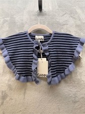 Ganni Striped Ruffle Collar Peter Pan Knit Wool Cashmere Blend picture