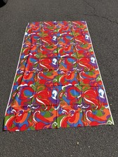 Vintage 1960s 1970s Psychedelic Fabric Remnant 97x55 Bloomcraft Scotchgard picture