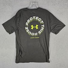 Under Armour T-Shirt Mens Large “Protect This House” HeatGear Loose Fit 1357459 picture