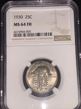 1930 Standing Liberty Quarter Dollar Full Head NGC MS 64 FH with Dramatic Look picture