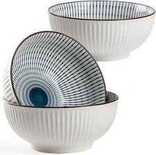 60-ounce large soup bowl, 3-piece set of large porcelain bowls, 8 inches, picture