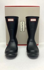 Hunter Womens Original Back Adjustable Short Boots in Size 8, WFS1013RMA-BLK picture