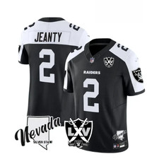 NWT Men's Ashton Jeanty 65th Anniversary MEN Stitched Jersey Black White++ picture