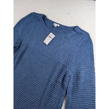 J. Jill Pure Jill Blue Ridge Mixed Stitch Cotton Sweater Tall Large LT NEW picture