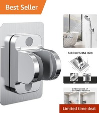 Elegant Chrome Shower Head Holder - Adjustable Wall Mount, No Drilling Required picture