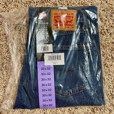 Levi’s Men’s 505 Regular Fit Straight Leg Jeans Dark Blue, Size 30x32 (New) picture