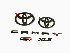 NEW TOYOTA 2025+ CAMRY HYBRID XLE HEV MATTE BLACKOUT EMBLEM OVERLAYS KIT FIT OEM picture