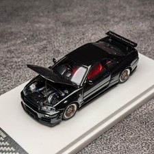 FH 1/64 Skyline GTR R34 Black Carbon Diecast Car Model picture