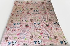 Vintage Littlest Pet Shop Reversible Pink Comforter Blanket 83
