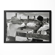 Robert Duvall Tommy Lee Jones Lonesome Dove Photo Poster Gus Call B&W Wall Art picture