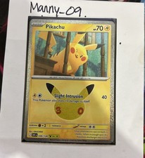 Pikachu 36/128 - Pokemon 30th Anniversary - Special Holo NM picture