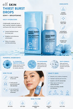 e.l.f. SKIN Thirst Burst Drops Holy Hydration Niacinamide Hibiscus 1oz New Seal picture