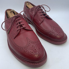 Florsheim by Duckie Brown Red Pebbled Leather Longwing Wingtip Shoes 8.5D 19007 picture