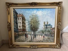 Vintage. J.Bardot French Impressionist Oil On Canvas Painting 
