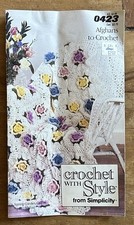 Vintage 1985 Simplicity 0423 Afghans to Crochet Pattern Booklet Granny Square picture