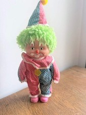 Vintage ABC Toys Clown Doll – Green Hair Pink Blue Polka Dot Circus Decor – Made picture