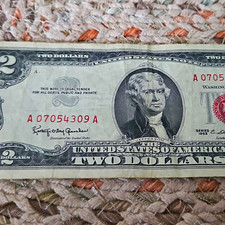 1953 $2 United States Banknote Two Dollar Bill Serial A07054309A picture