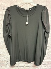 Chico’s Women’s Long Sleeve Black Size 3 Puffy Sleeve New Xl  picture