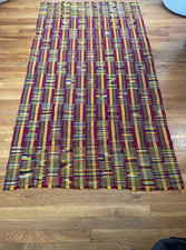 Vintage African Kente Cloth Handwoven Ghanaian Textile 77 1/2 x 41 1/2 inches picture