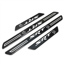 Dodge SRT Hellcat Black Carbon Fiber Universal Door Sill Protector Kick Plates picture