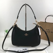 NWT Coach Teri Hobo Bag In Signature Canvas Black For Women CJ517  picture