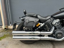 LEATHER RIGHT SIDE SADDLEBAG FOR INDIAN 2018-2024 INDIAN SCOUT BOBBER, ROUGE picture