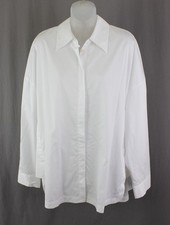 Tibi NWT Women's White Cotton Button Down Long Sleeve Oversized Gabe Shirt Top M picture