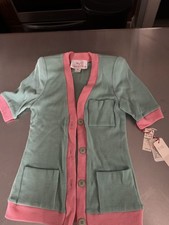 Vtg Miss O Oscar de la Renta Cardigan Dress NWT Colorblock Pink Mint Green 6  picture