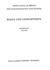 Orden Pour le Merite Fur Wissenschaften und Kunste Reden und Gedenkworte. Erster picture