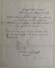 1864 Civil War Pay Order For $60,000 picture