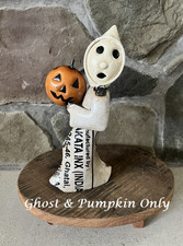 NEW PRIMITIVE HALLOWEEN GHOST FIGURE PUMPKIN METAL FALL 11