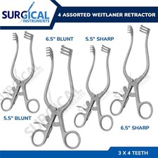 4 Assorted Weitlaner Retractor Surgical Veterinary instruments German Grade picture