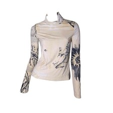 Vintage Y2k Roberto Cavalli 2003 Print Long Sleeve Top S picture