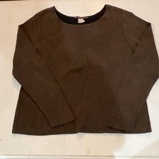 Peruvian Connection Brown Pima Cotton Sweater Textured Open Knit Women's XL picture