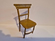 Rare Antique Evans & Cartright Yellow Painted Miniature Presssed Metal Chair picture