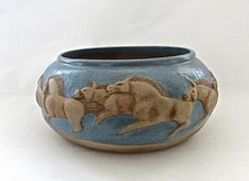 Vintage Acoma Pueblo Running Horses 3 Dimensional 1984 Pottery Pot A BEAUTY picture